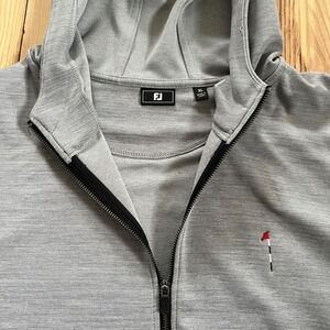 Footjoy FJ Mens Gray Sleeveless Full Zip Hoodie Golf Vest XL Athletic Stretch